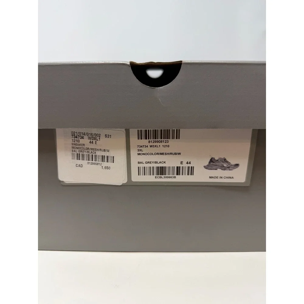 Balenciaga 3XL Sneaker Grey/Black Size 11 US 44 EU